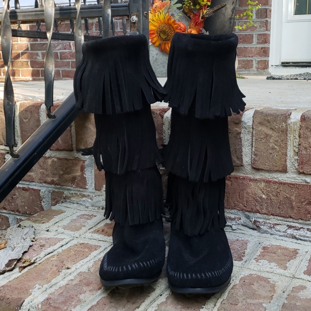 Minnetonka Three Fringe Boots